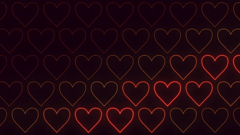 floating line of red hearts on a dark background