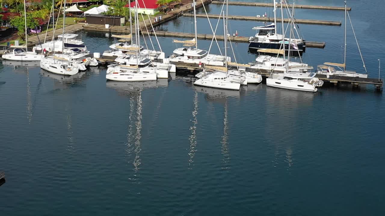 Free stock video - Flight over caribbean marina