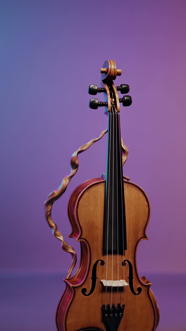 Violin on a Purple Background