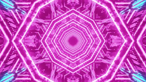 motion graphics sci fi: diseños en capas de octógono rosado y azulado y túnel