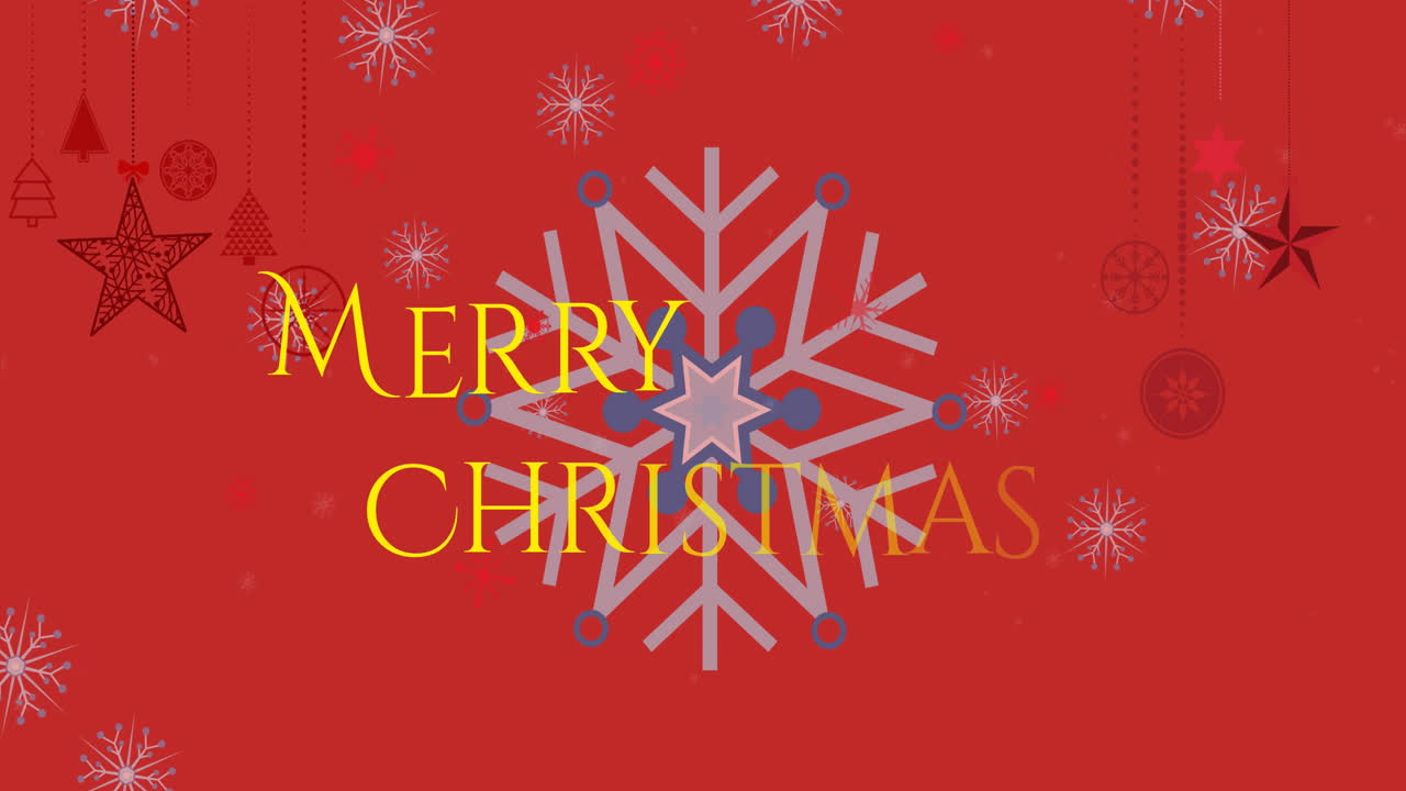 눈이 내리는 메리 크리스마스 텍스트의 애니메이션