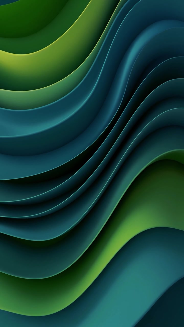 Animated Abstract Background with Green and Blue Flowing Waves