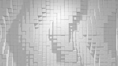 fondo geométrico cúbico abstracto, textura mínima blanca, animación en bucle 3d en 4k. bucle sin costuras cubos digitales gráficos en movimiento