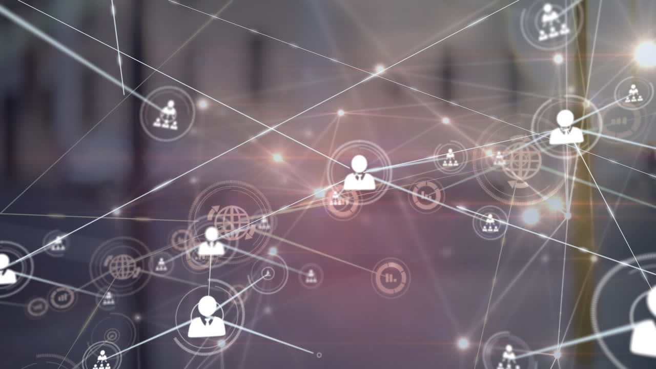 animación de la red de conexiones sobre el tráfico de la ciudad