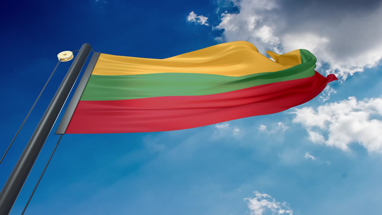 bandera de lituania que se agita