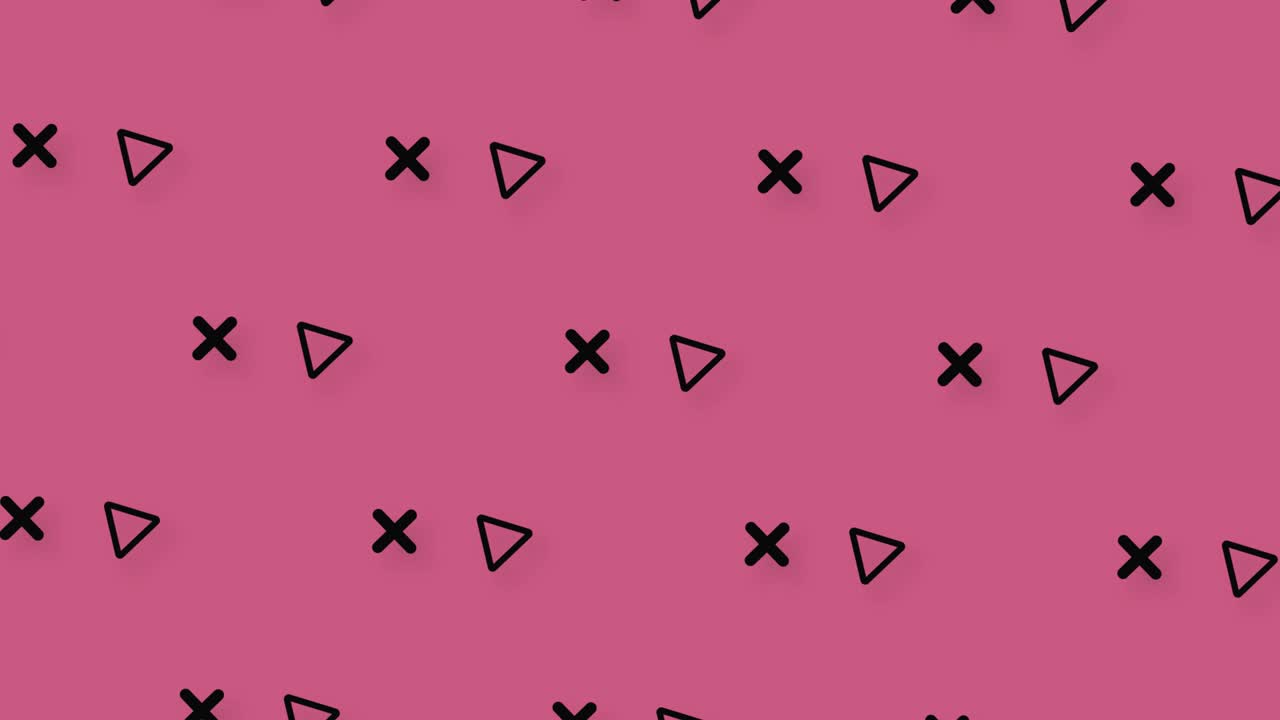 patrón de formas geométricas negras en estilo retro, memphis 80s 90s. fondo abstracto vintage animado. diseño de arte pop sin costuras. movimiento de video 4k