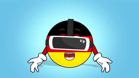 icona dei cartoni animati bandiera della repubblica federale di germania realtà virtuale con animazione del viso