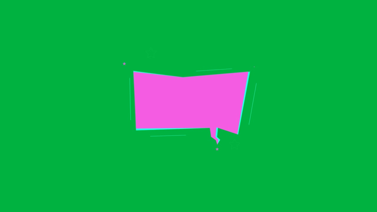 Animation of pink speech buble on white background