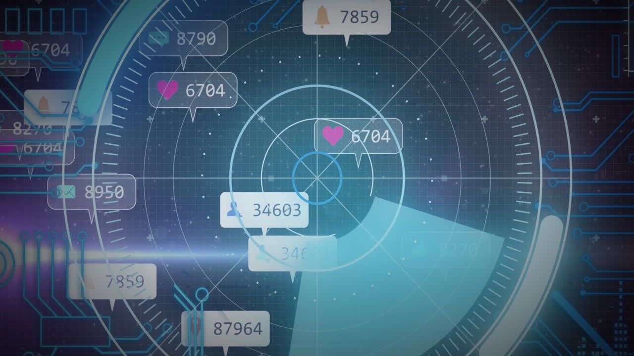 범위 스캐닝을 통해 배너에 소셜 미디어 아이콘의 애니메이션