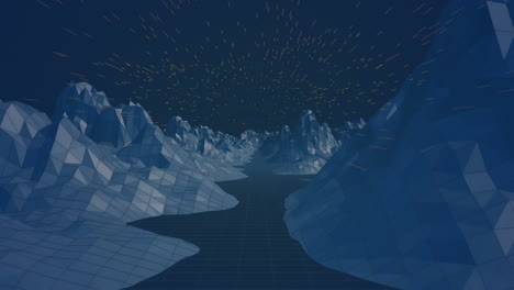 animación del paisaje digital sobre un fondo oscuro