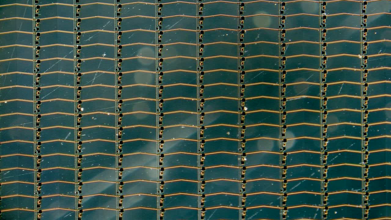 LCD display thin film transistor under microscope