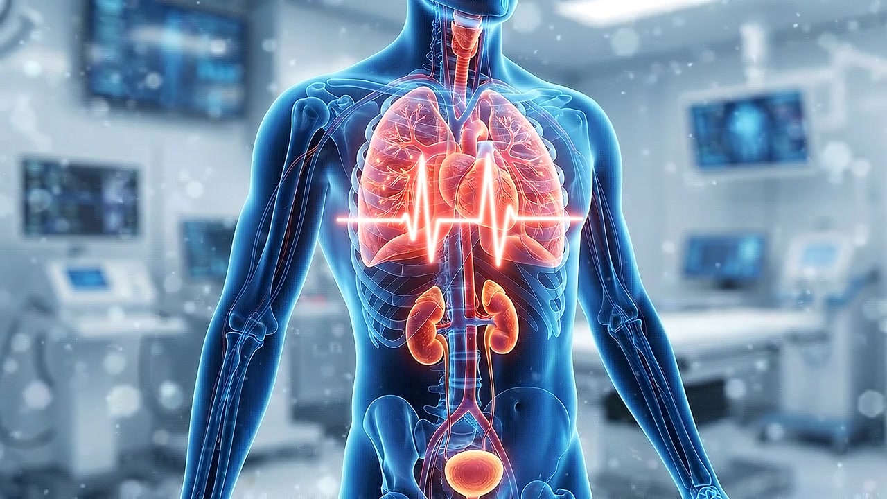 Digital Medical Animation of Human Anatomy with Heartbeat EKG