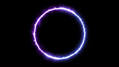 abstract circle neon glowing portal.