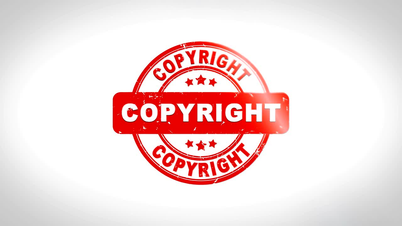 Copyright Signed Stamping Text Wooden Stamp Animation.