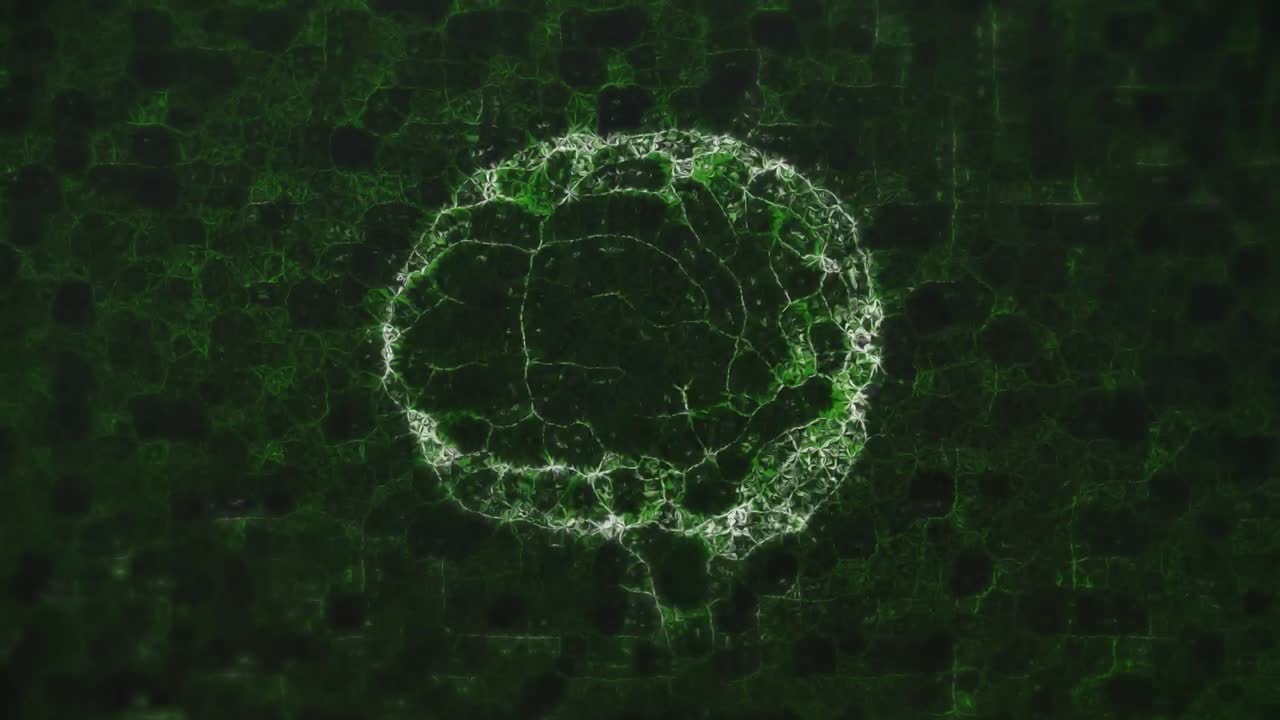 animación de un cerebro digital moviéndose sobre un fondo negro