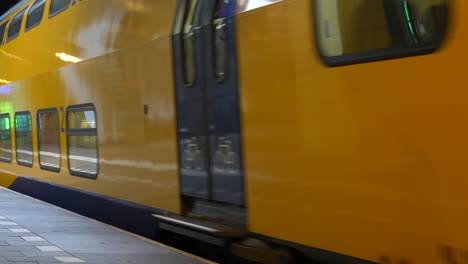 intercity ns sprinter lighttrain arrived at the rotterdam blaak station in rotterdam, netherlands