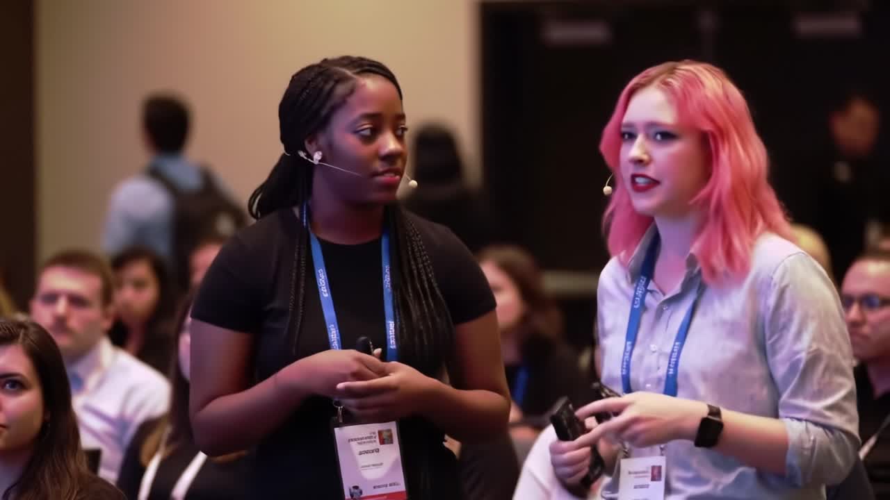 Engaging Discussion at a Conference: Participants Share Insights and Ideas on Stage During a Panel Session, Connecting with a Captive Audience of Enthusiastic Attendees
