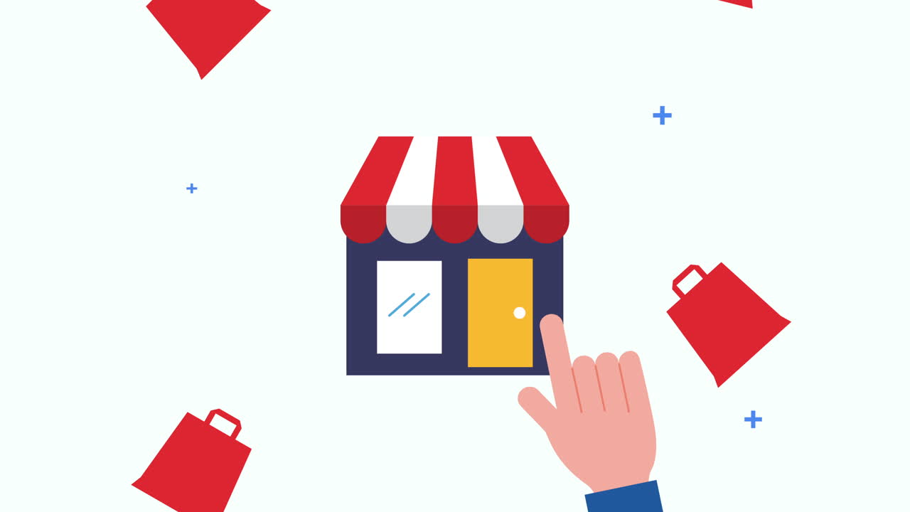 edificio de tiendas con comercio electrónico de usuario manual