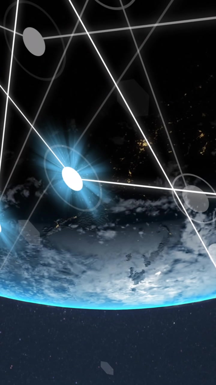 Animazione di connessioni e mappamondo su sfondo nero