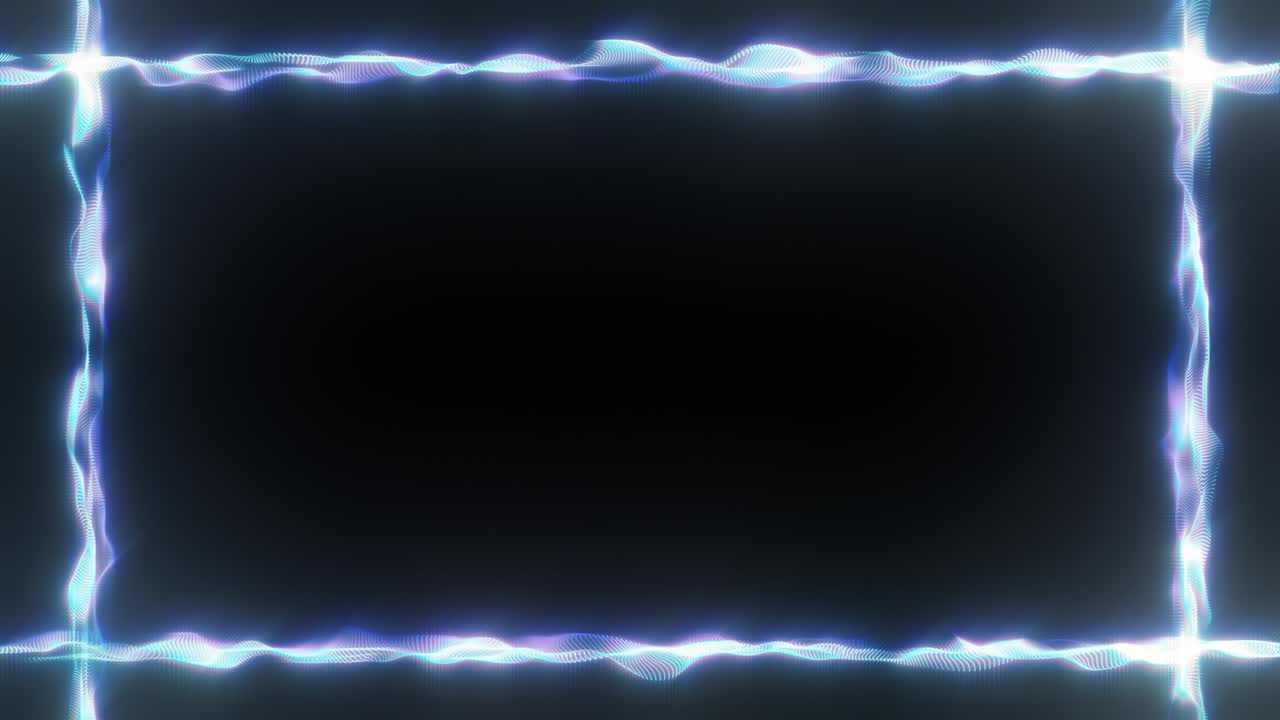 plantilla de rectángulo de borde brillante de ondas en movimiento brilla y brilla - 4k sin costuras vj bucle de movimiento de fondo de animación