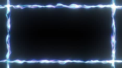 Glowing Border Rectangle Template of Moving Waves Sparkle and Shine - 4K Seamless VJ Loop Motion Background Animation