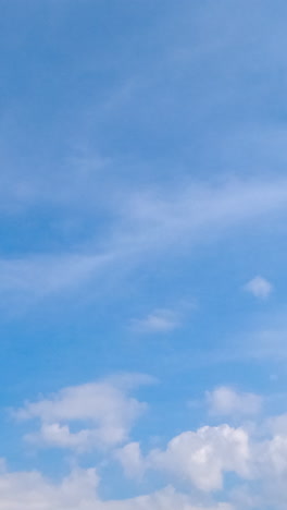 cirro-cumulus cloudscape covering the horizon. summer sky with light clouds at daytime. low angle view. timelapse. vertical video