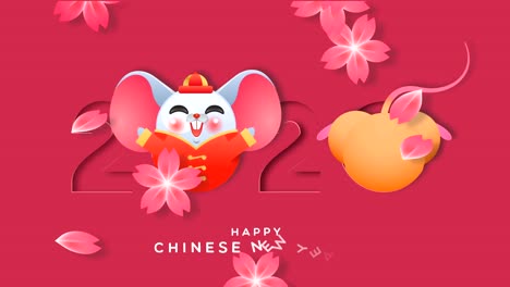 chinese new year 2020 rat number funny animation