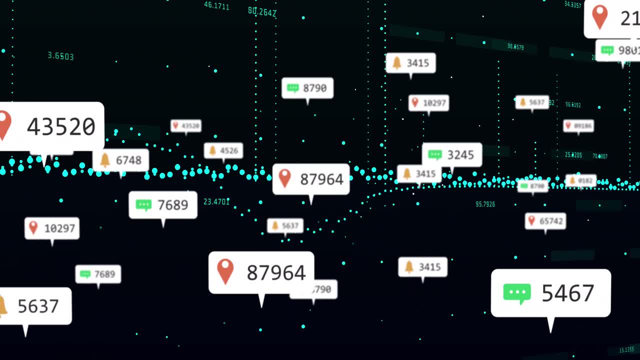다중 알림 바의 애니메이션, 검은 바탕에 숫자와 그래프를 변경