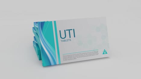 uti comprimidos en caja de medicamentos