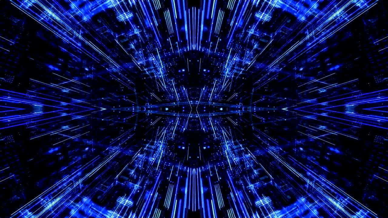 ciudad virtual digital abstracta. escaneo de la ciudad para el concepto de ataque de hackers. render 3d 4k bucle