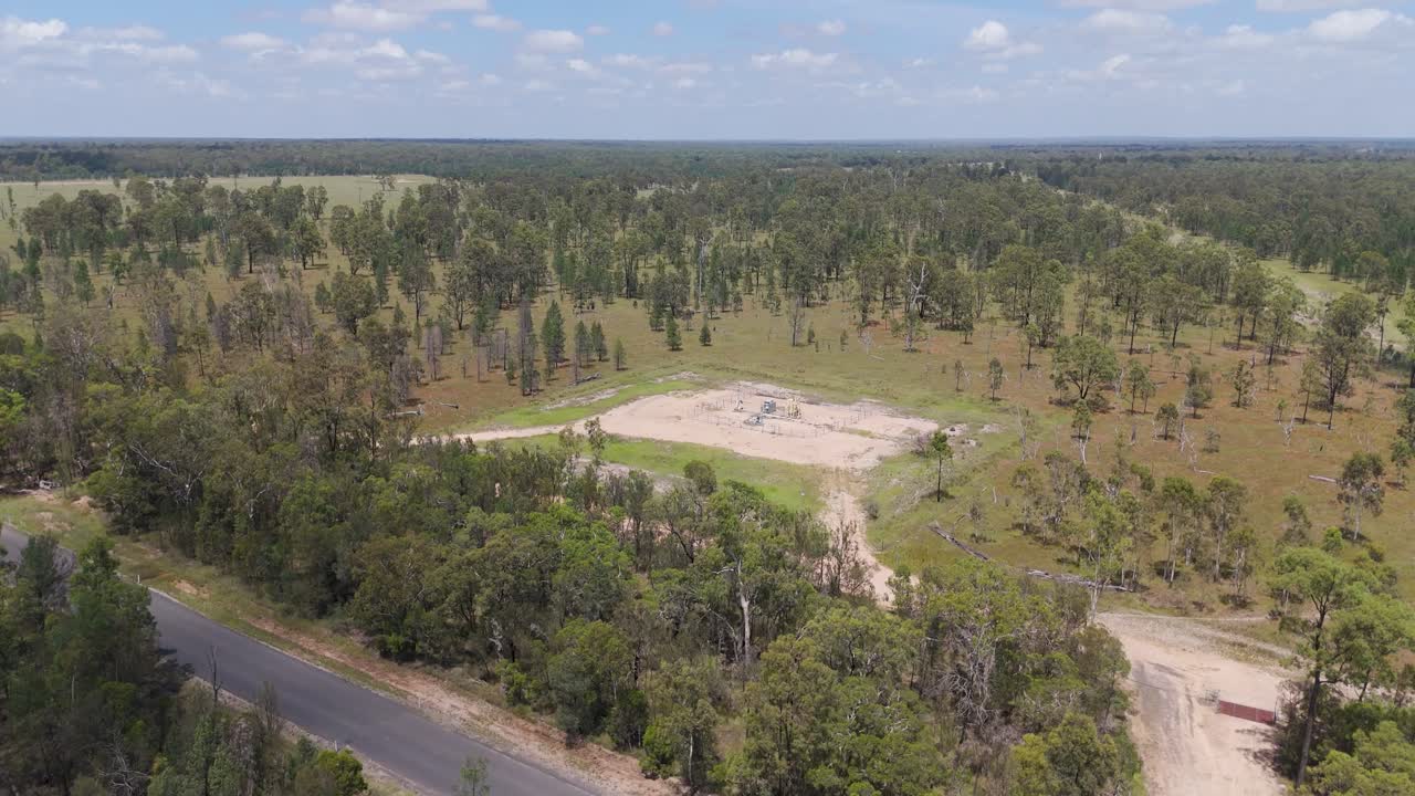 가스 광산 지역의 공중 스핀 뷰