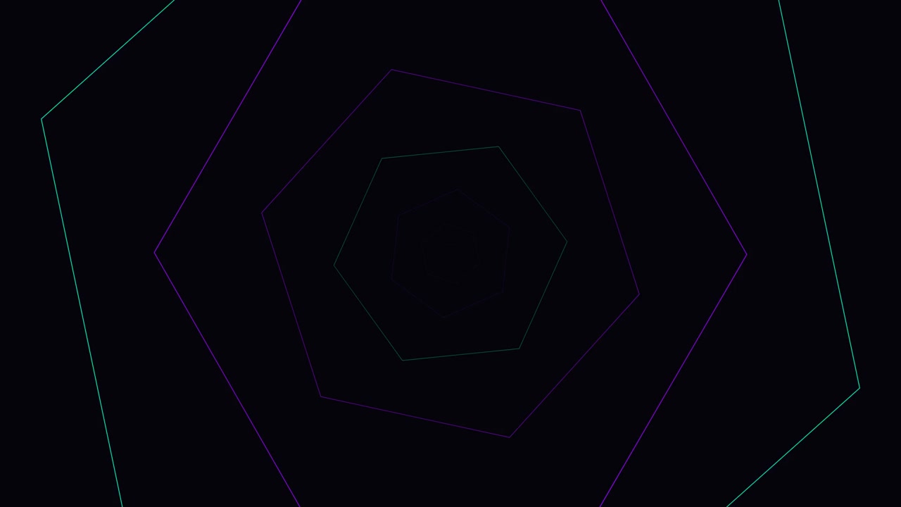 Abstract Geometric Tunnel of Pulsing Hexagons