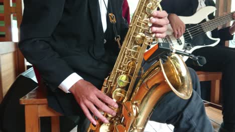 cool saxophone player performing on stage