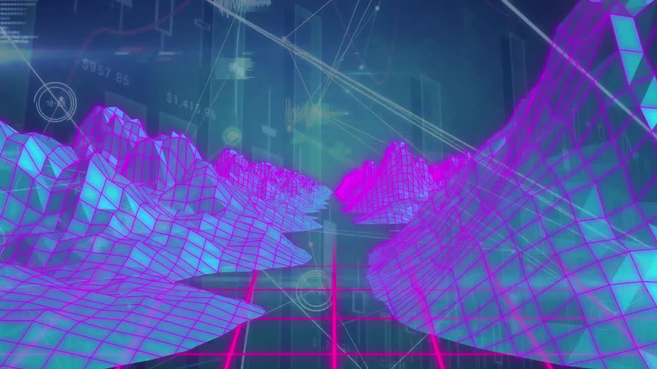 연결 네트워크의 애니메이션과 지도 상의 데이터 처리