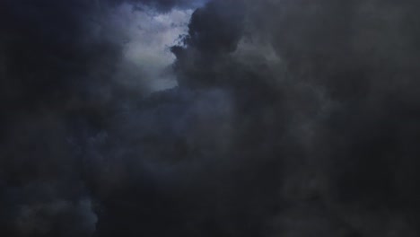 4k view of striking lightning bolts in dark sky