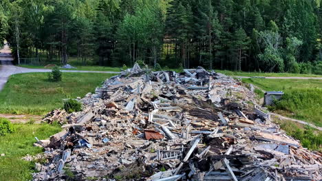 ruins of building from cold war rt-32 radio telescope location, irbene, latvia