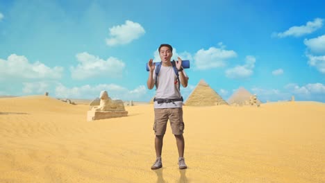 surprised tourist in egypt