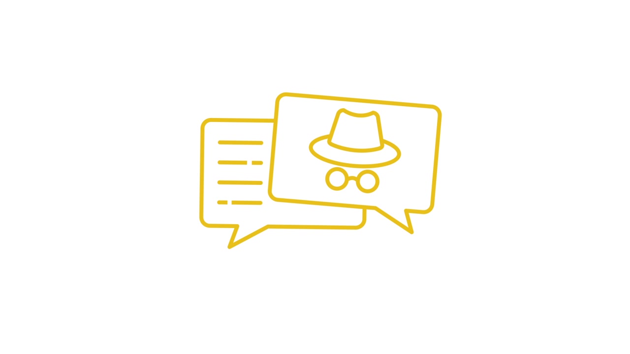 Animated Incognito Chat Message Icon