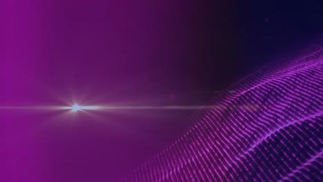 Animation-of-light-and-purple-glitter-on-violet-background
