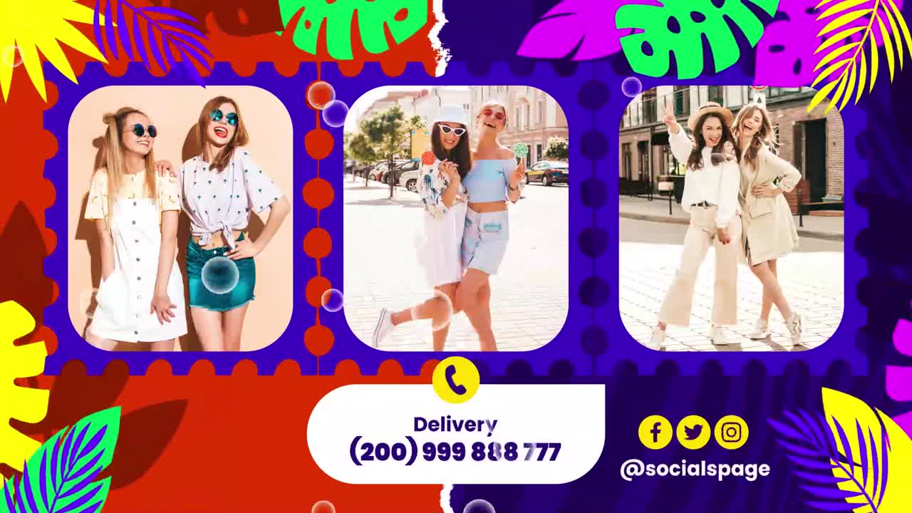 Colorful Summer Holiday Promotion with Young Women