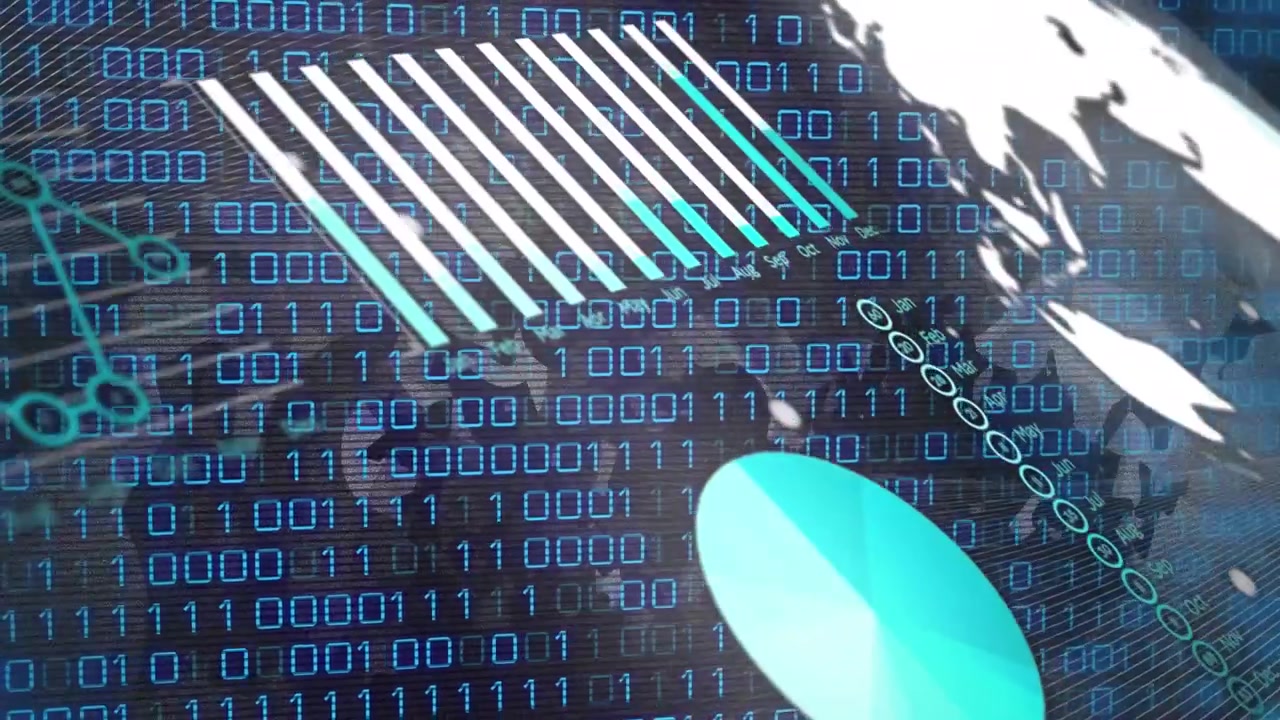 Animation of data processing over shapes
