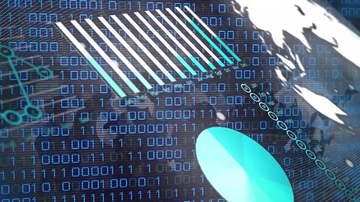 Animation of data processing over shapes
