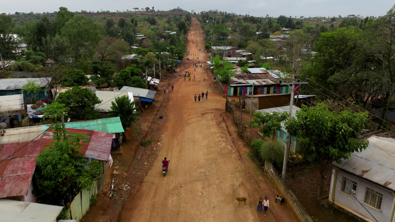 Key Afer surrounded by rolling green hills - drone view