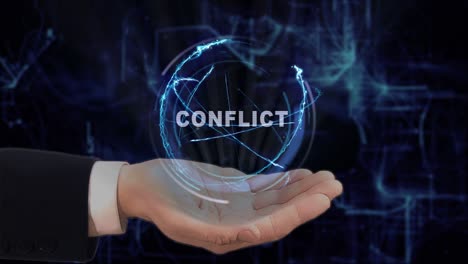 la mano pintada muestra conflicto