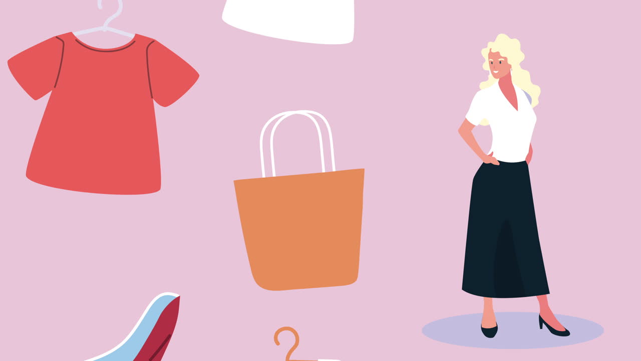 액세서리 를 가진 패션 의 옷 을 입은 여자