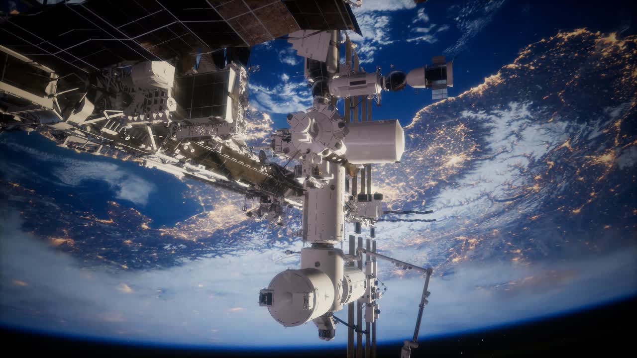 la tierra y la estación espacial iss
