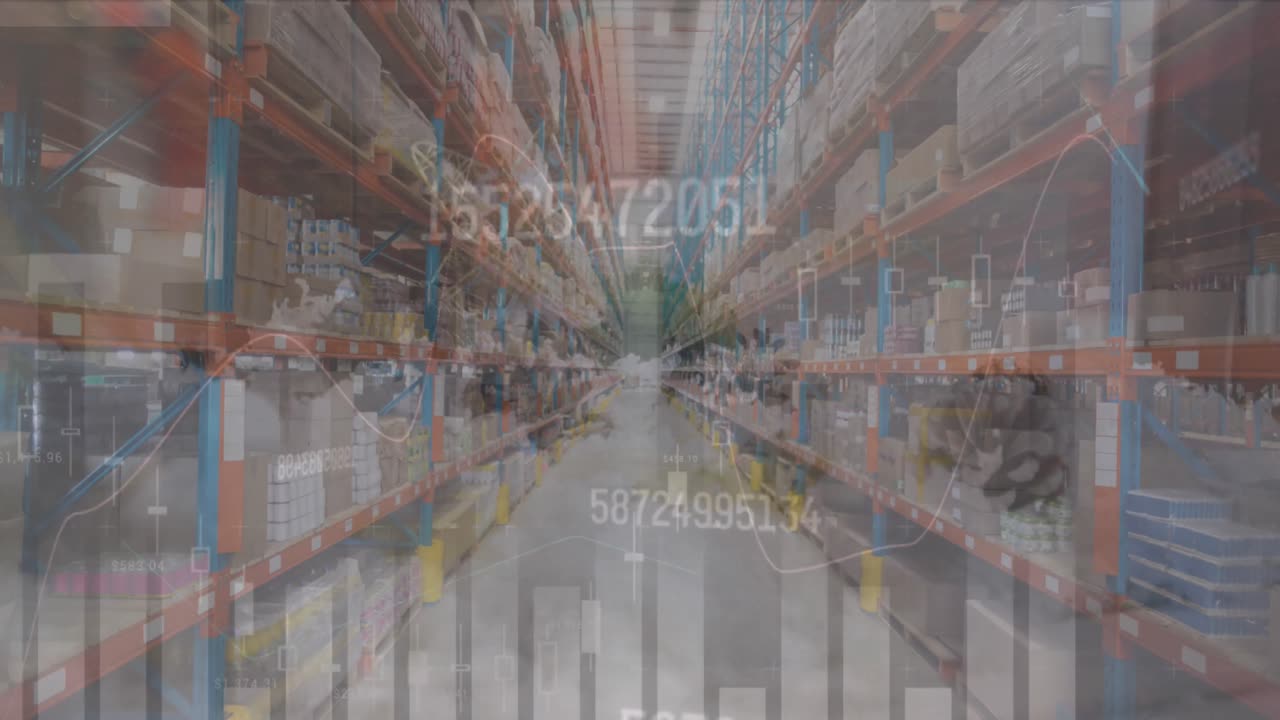 Animazione dell'elaborazione dati su un magazzino