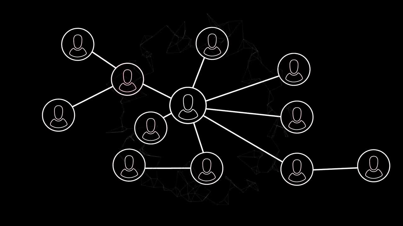 Animation of shapes moving over media icons