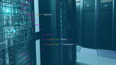 animation of computer data processing over computer servers