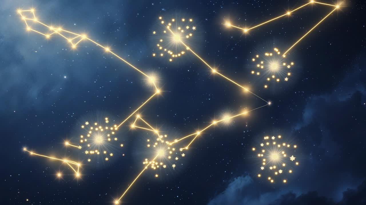 Constellations in a Starry Night Sky